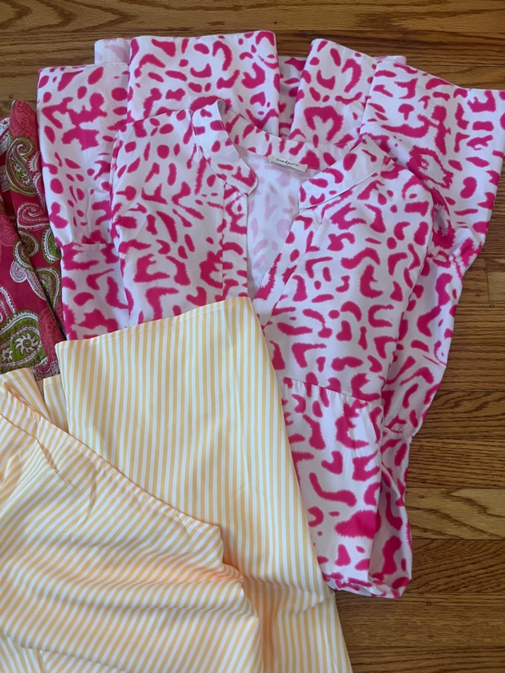 3 Piece Resort Dress Bundle – Pink Leopard + Paisley + Yellow Stripe Size M - Picture 13 of 15